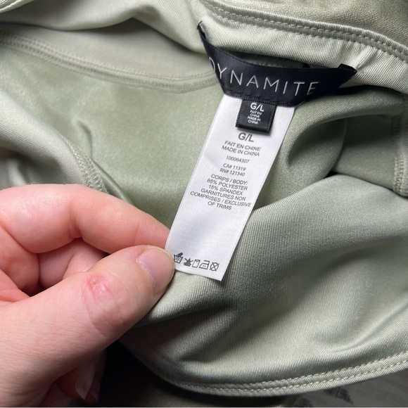 Dynamite Women’s High Rise Faux Leather Leggings Sage Green fiary grunge Size L - Picture 6 of 10